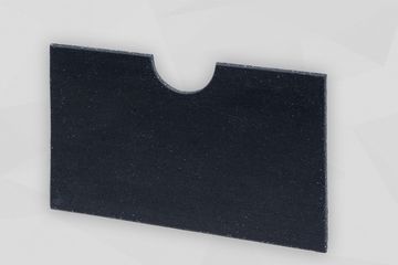 Schwarze Schwerfolienplatte stehend