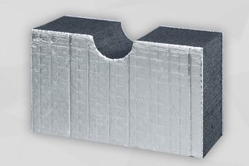 Schwarze PE-Schaumplatte stehend, mit silberner Aluminiumoberfläche