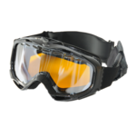 schwarze Skibrille mit gelb get&ouml;nten Scheiben