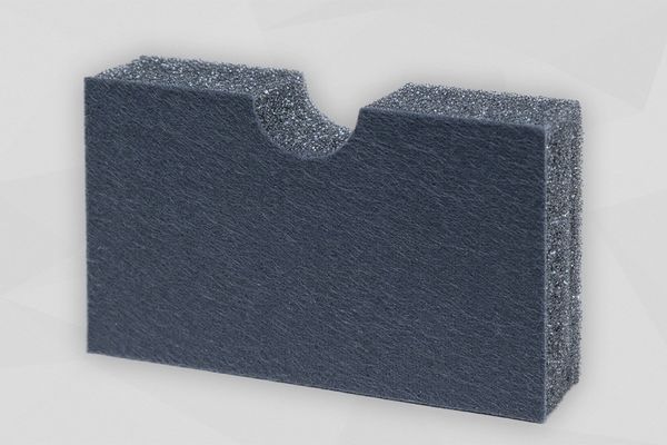 PUR-Schaum mit grauer Vliesoberfl&auml;che