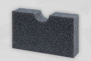 Dunkelgraue Akustikplatte stehend