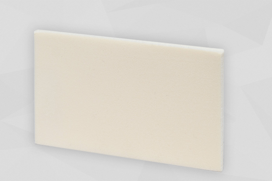 Octanów winylu Cello® LS 37 Weiß-gelbliche Dichtungsplatte stehend vor grauem Hintergrund